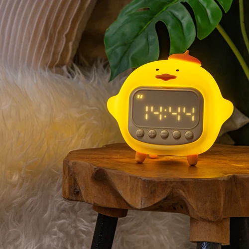 Lucide PINCHA DUCK - Rechargeable Table lamp Children - Battery pack- LED 3 StepDim - 1x1,5W 2100K - With music feature - Yellow | Essential - atmosphere 1